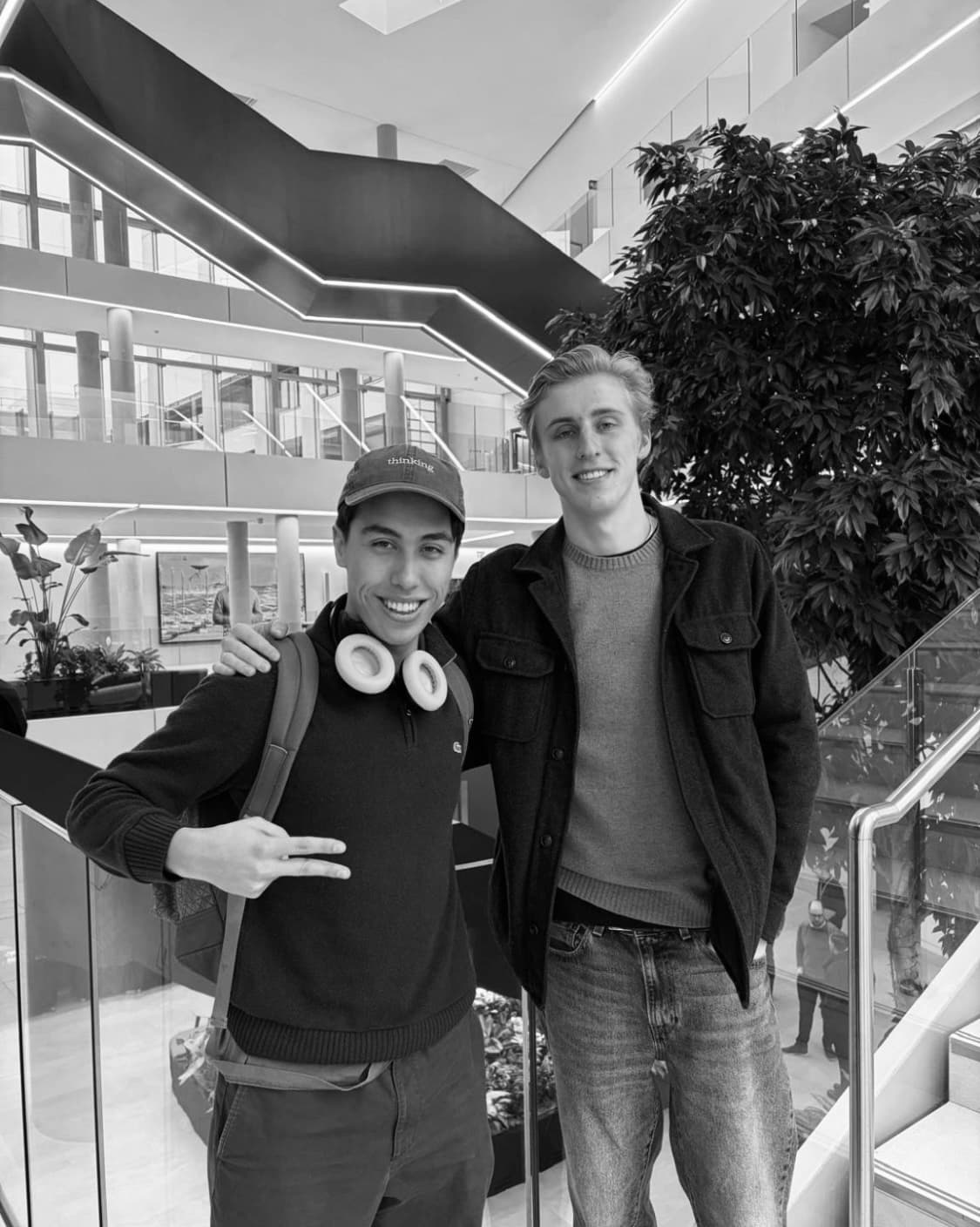 Nikolaus with a teammate at the hackathon